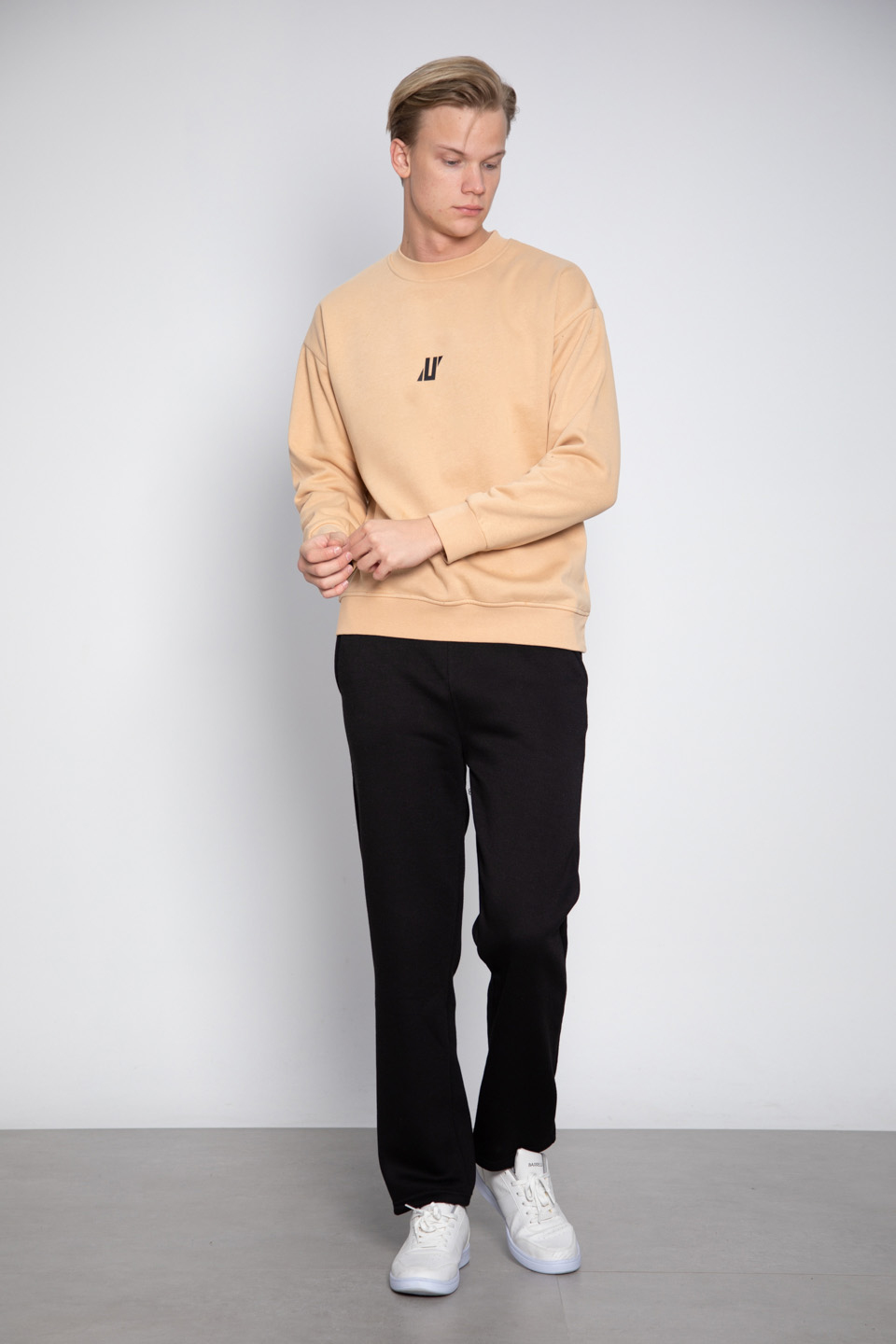 Ön Baskılı Sweatshirt - Kum