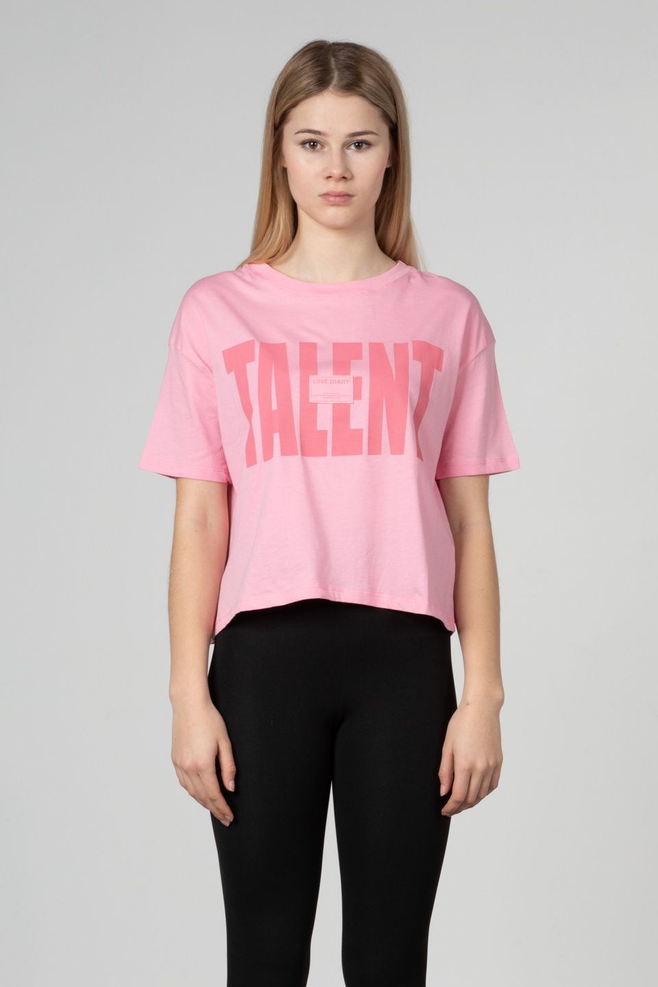 Ön talent baskılı t-shirt-9816 Pembe