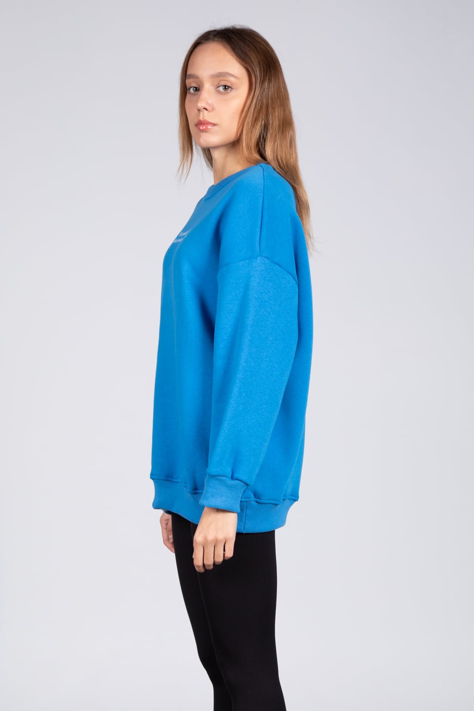 Ön yazı baskılı sweatshirt-DVN0462 Saks