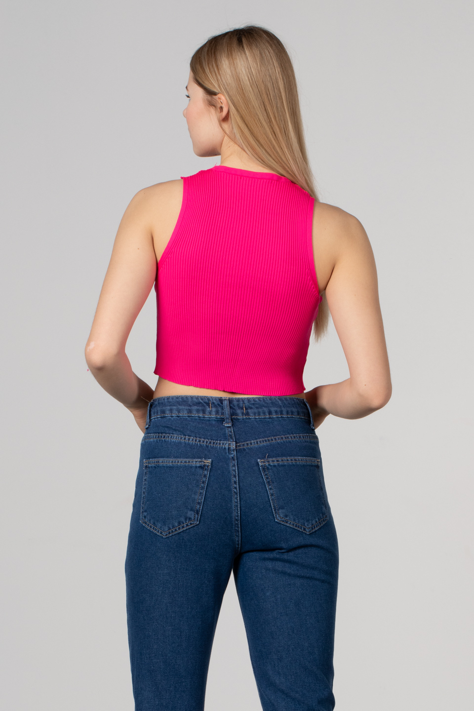 Önü çapraz taş detay body-8831 Fuşya