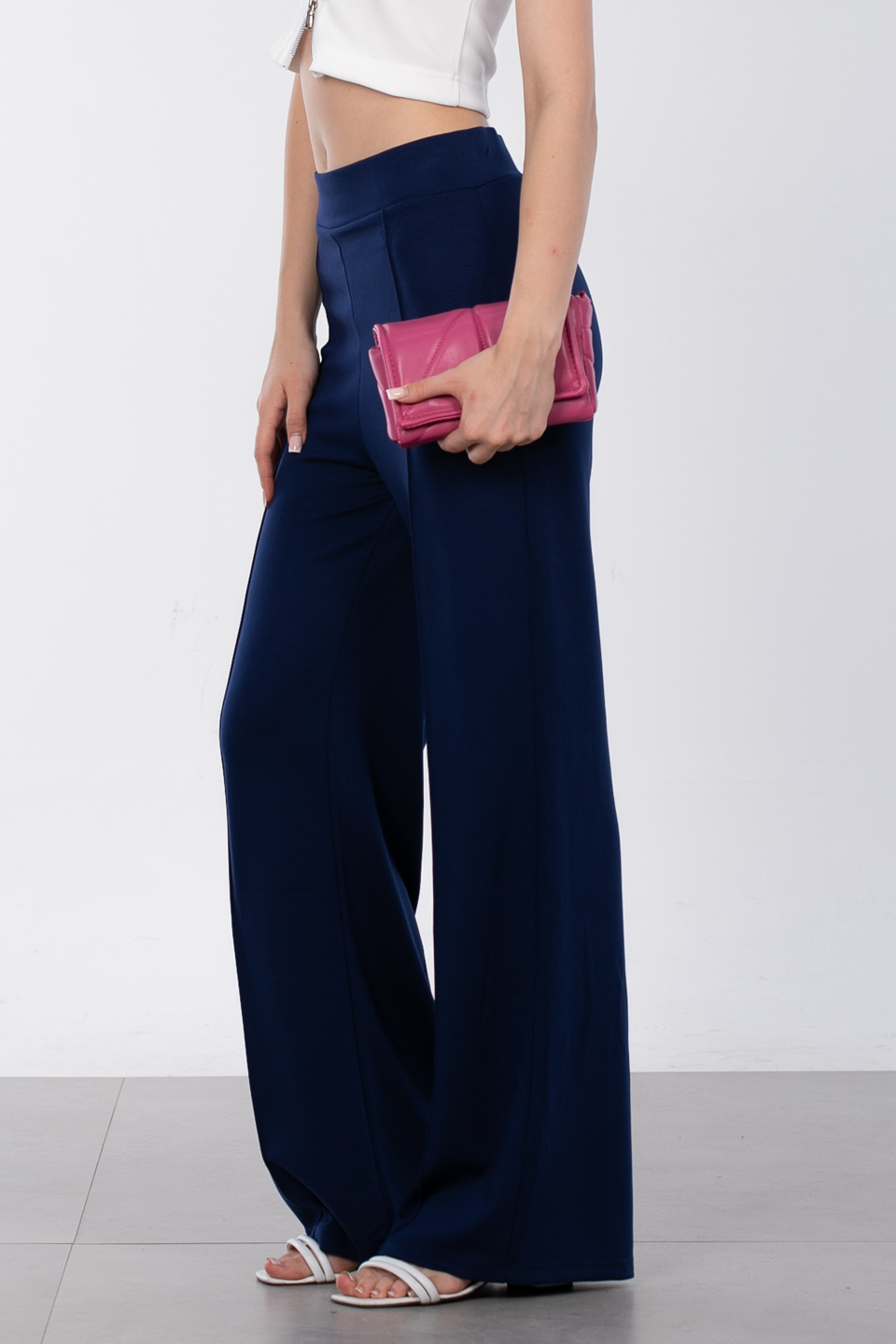 Önü çimalı pantolon-2298 Lacivert