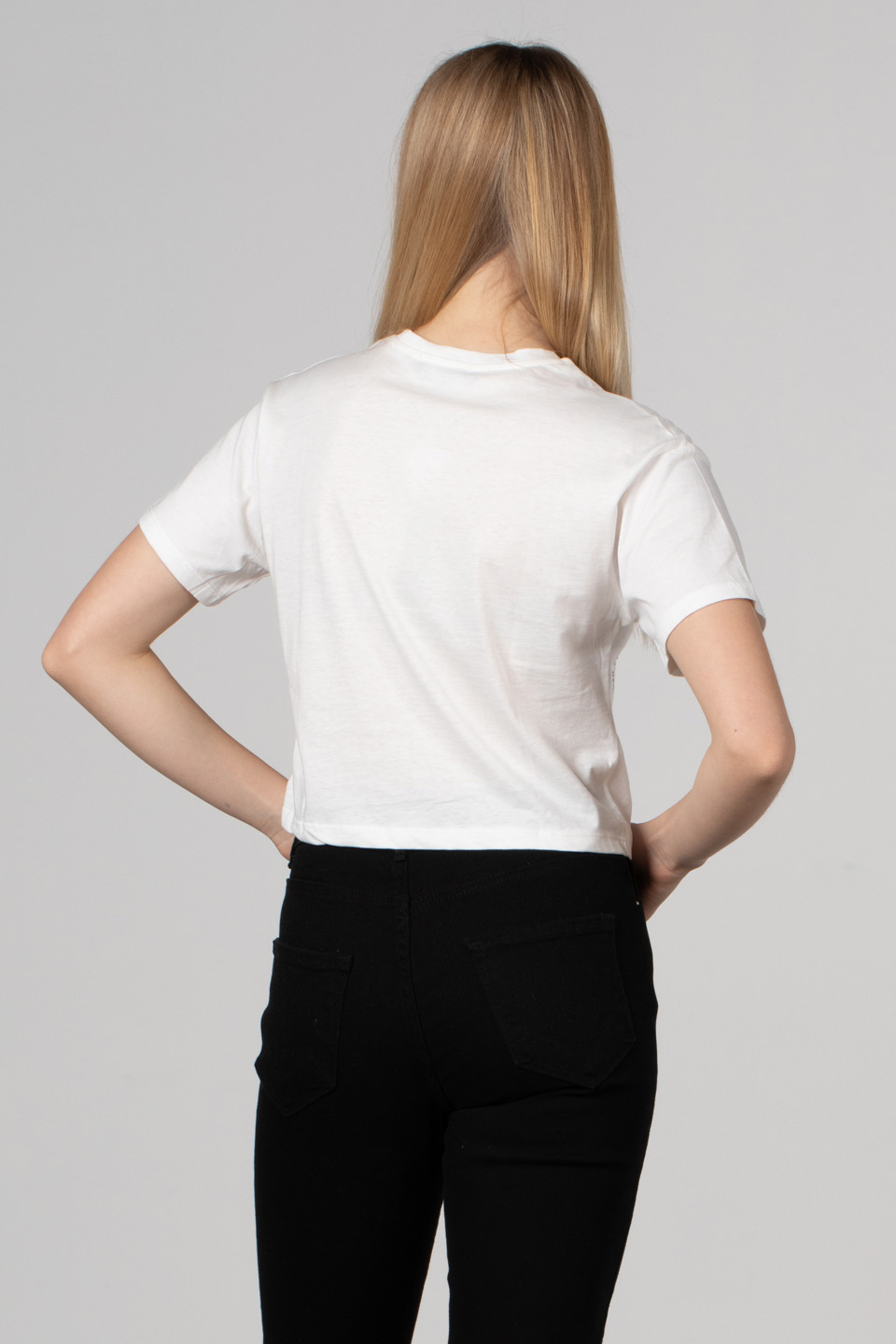 Önü payetli yazı baskılı t-shirt-150 Ekru