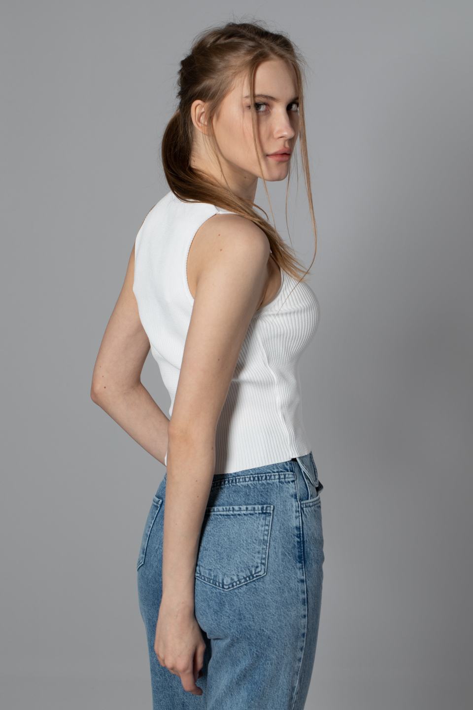Önü zincir detay body-8297 Ekru