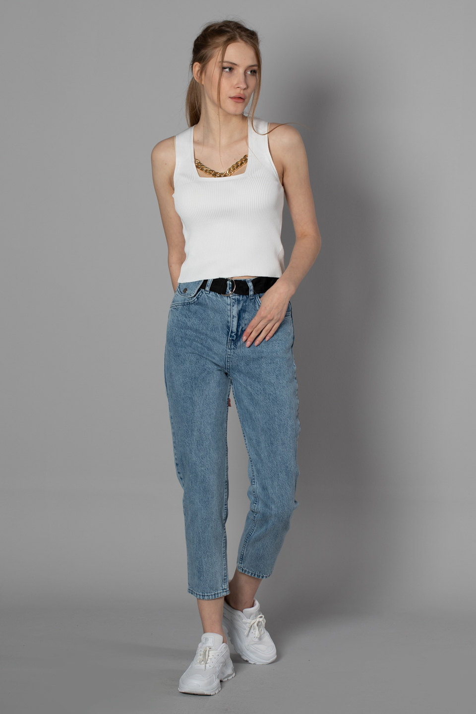 Önü zincir detay body-8297 Ekru