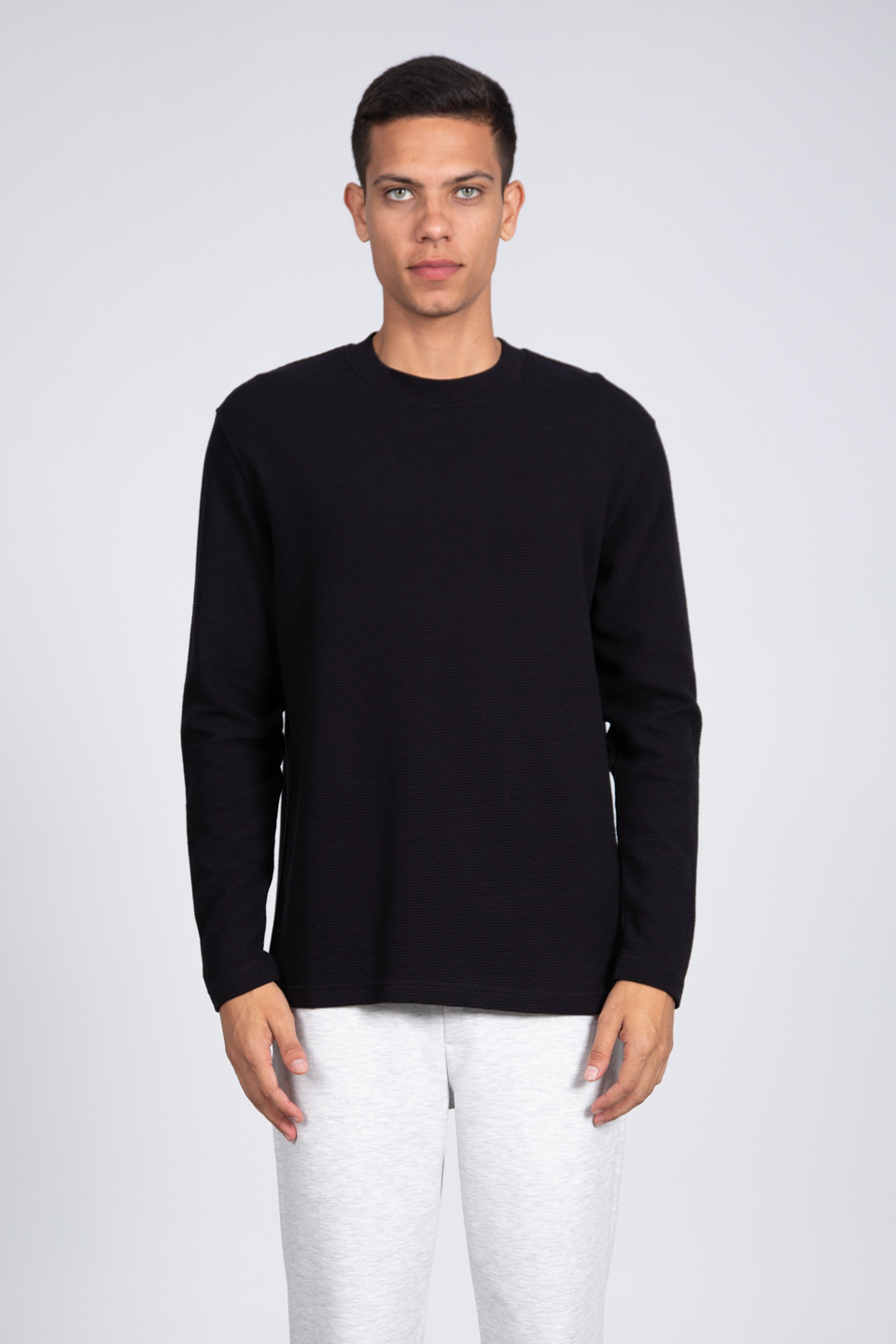 Ottoman bisiklet yaka sweatshirt-5406 Siyah