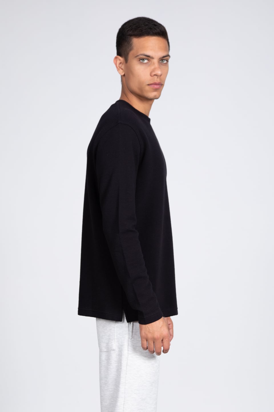 Ottoman bisiklet yaka sweatshirt-5406 Siyah