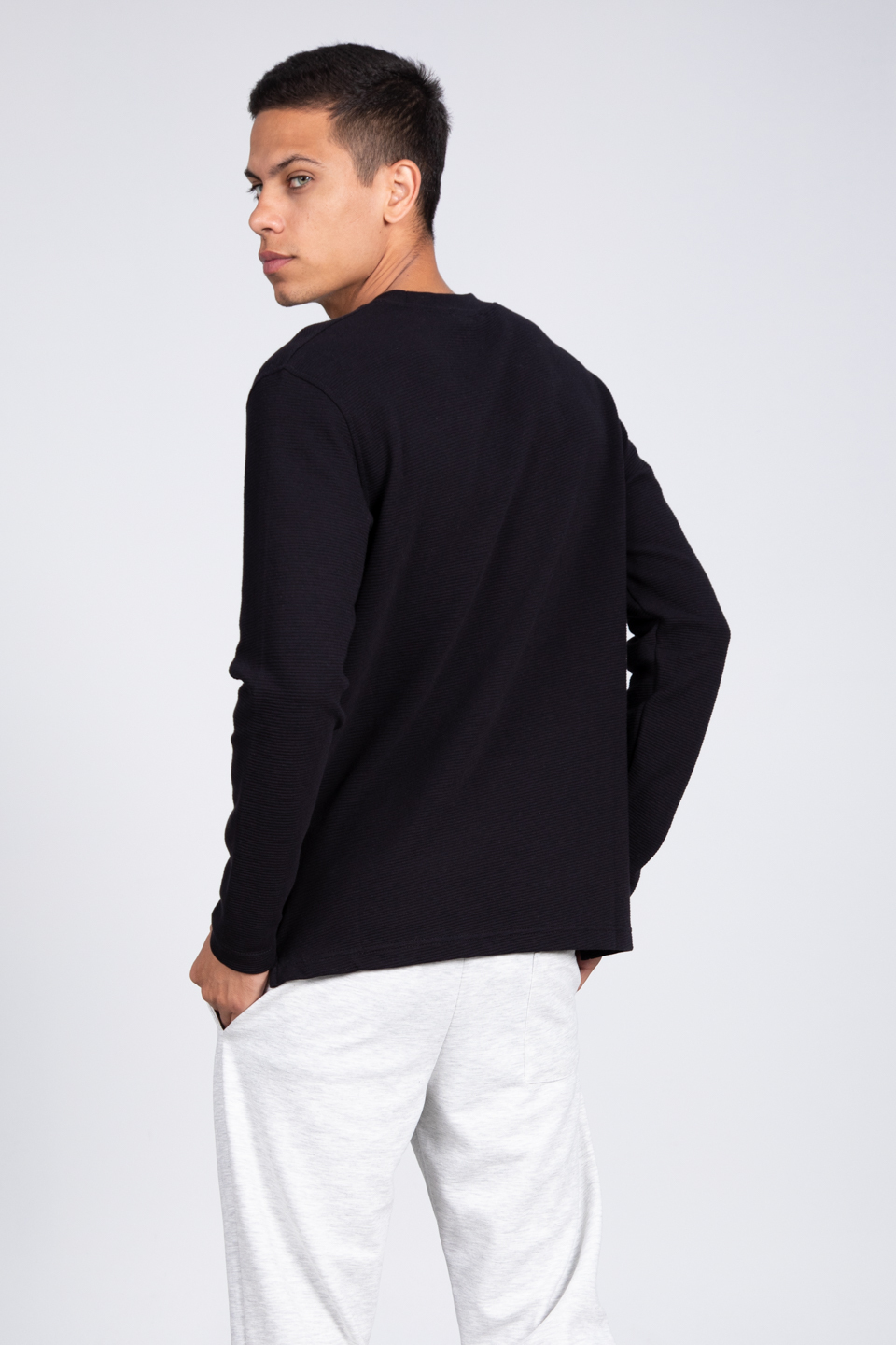 Ottoman bisiklet yaka sweatshirt-5406 Siyah