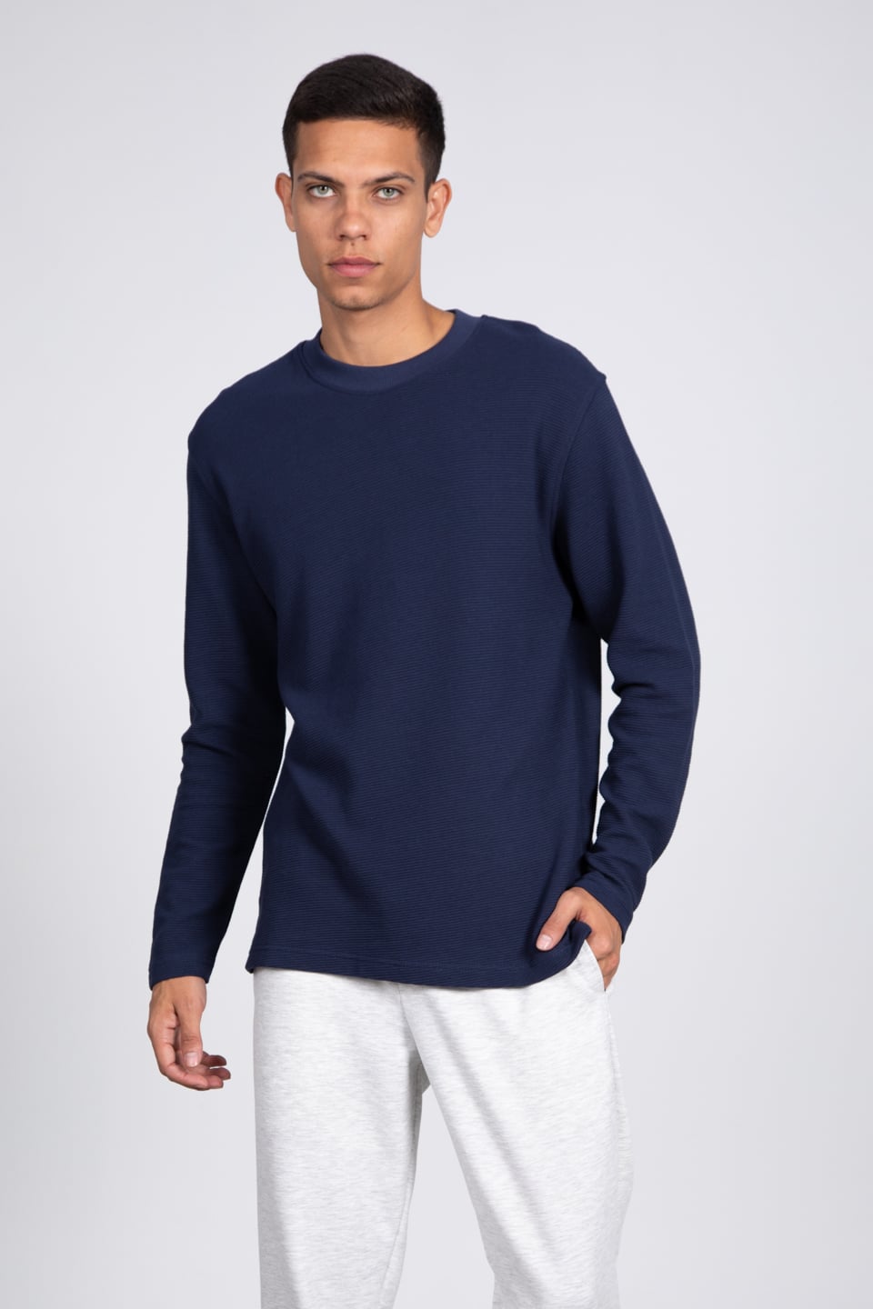 Ottoman bisiklet yaka sweatshirt-5406 İndigo