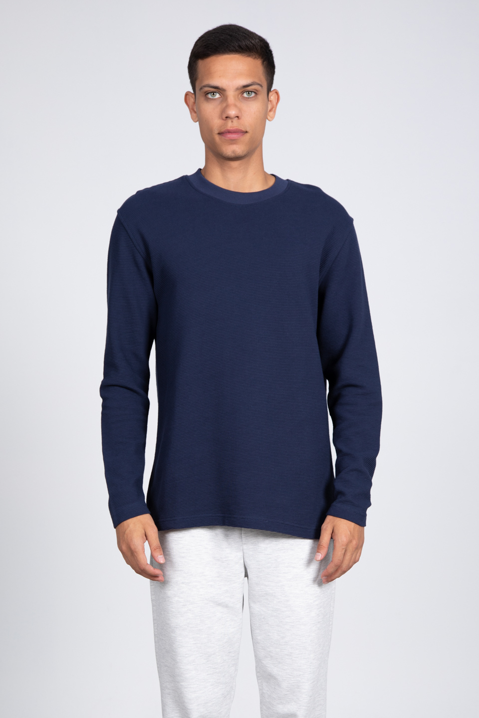 Ottoman bisiklet yaka sweatshirt-5406 İndigo