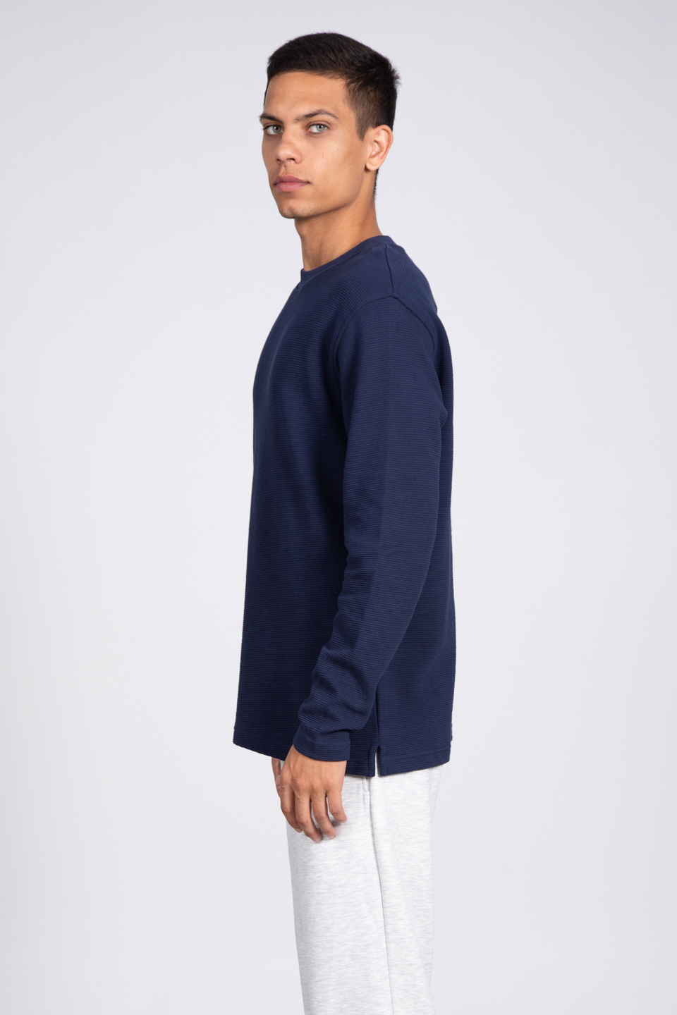 Ottoman bisiklet yaka sweatshirt-5406 İndigo