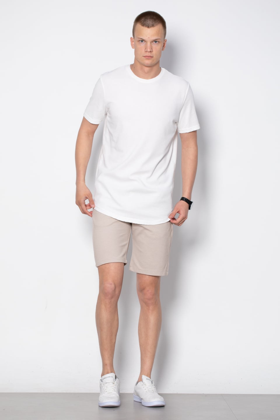 Ottoman oval etek t-shirt-2743 Beyaz