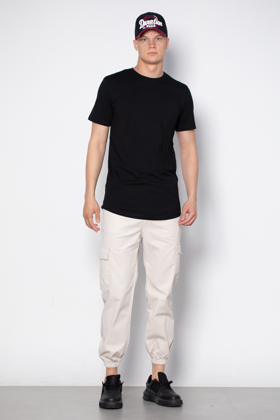 Oval kesim t-shirt-2511 Siyah