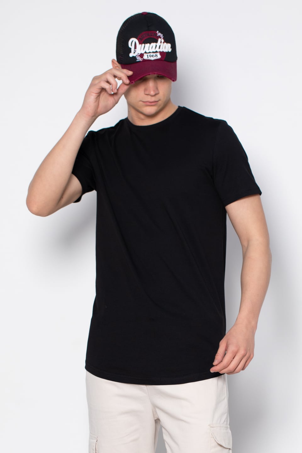 Oval kesim t-shirt-2511 Siyah