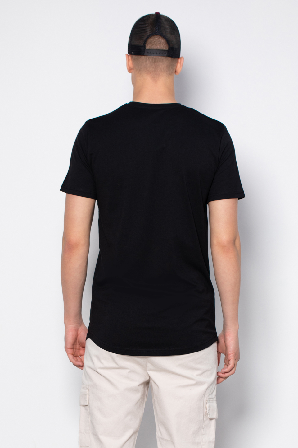 Oval kesim t-shirt-2511 Siyah