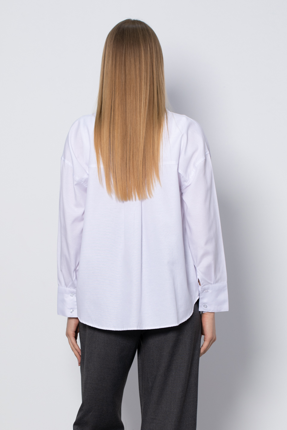 Oversize Basic Gömlek - Beyaz