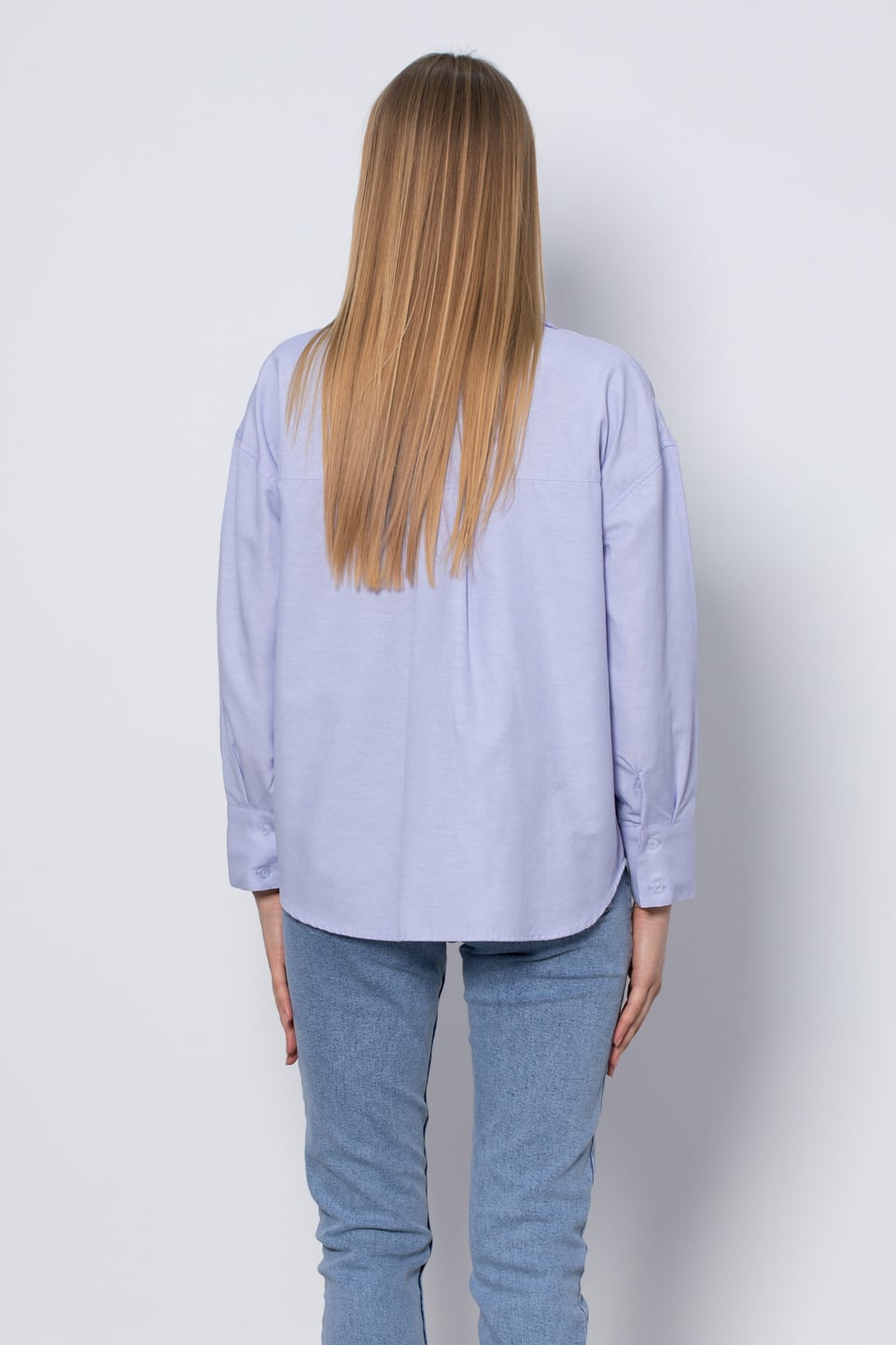 Oversize Basic Gömlek - Mavi