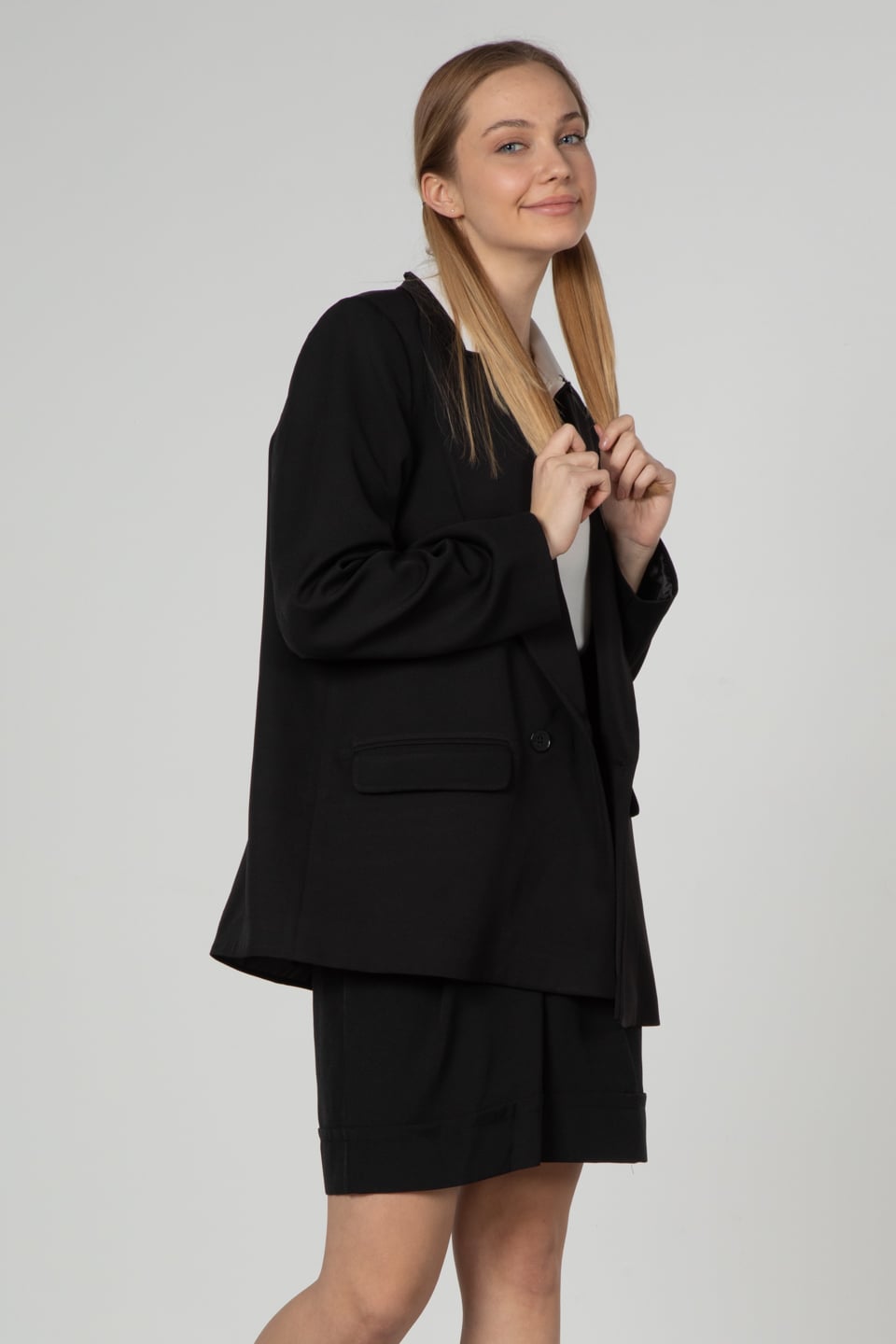 Oversize ceket-4246 Siyah