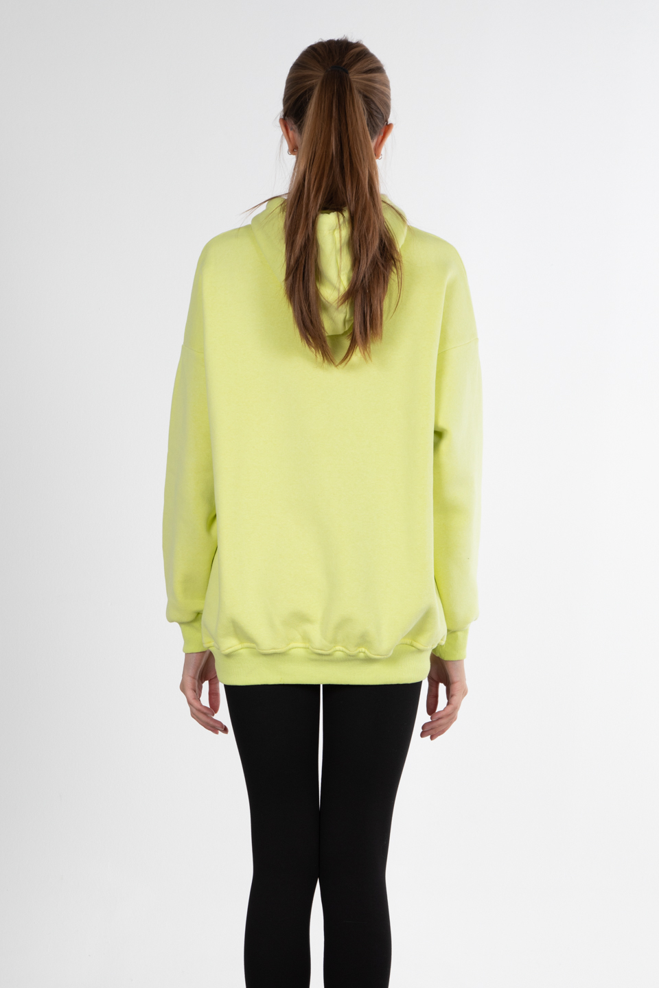 Oversize kapüşonlu sweatshirt-2975 Sarı