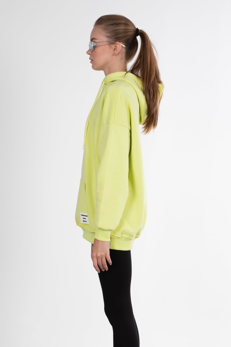 Oversize kapüşonlu sweatshirt-2975 Sarı