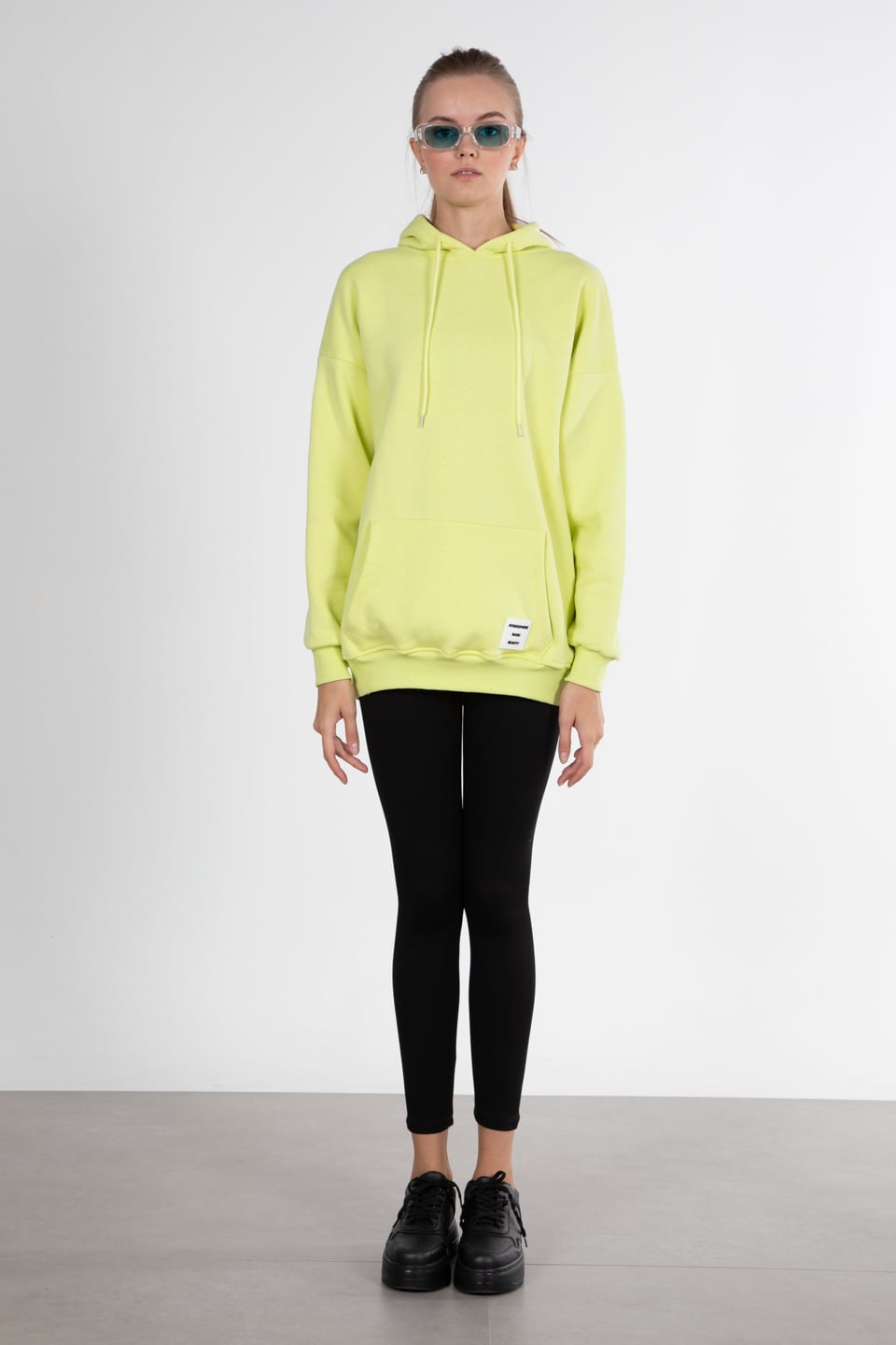 Oversize kapüşonlu sweatshirt-2975 Sarı