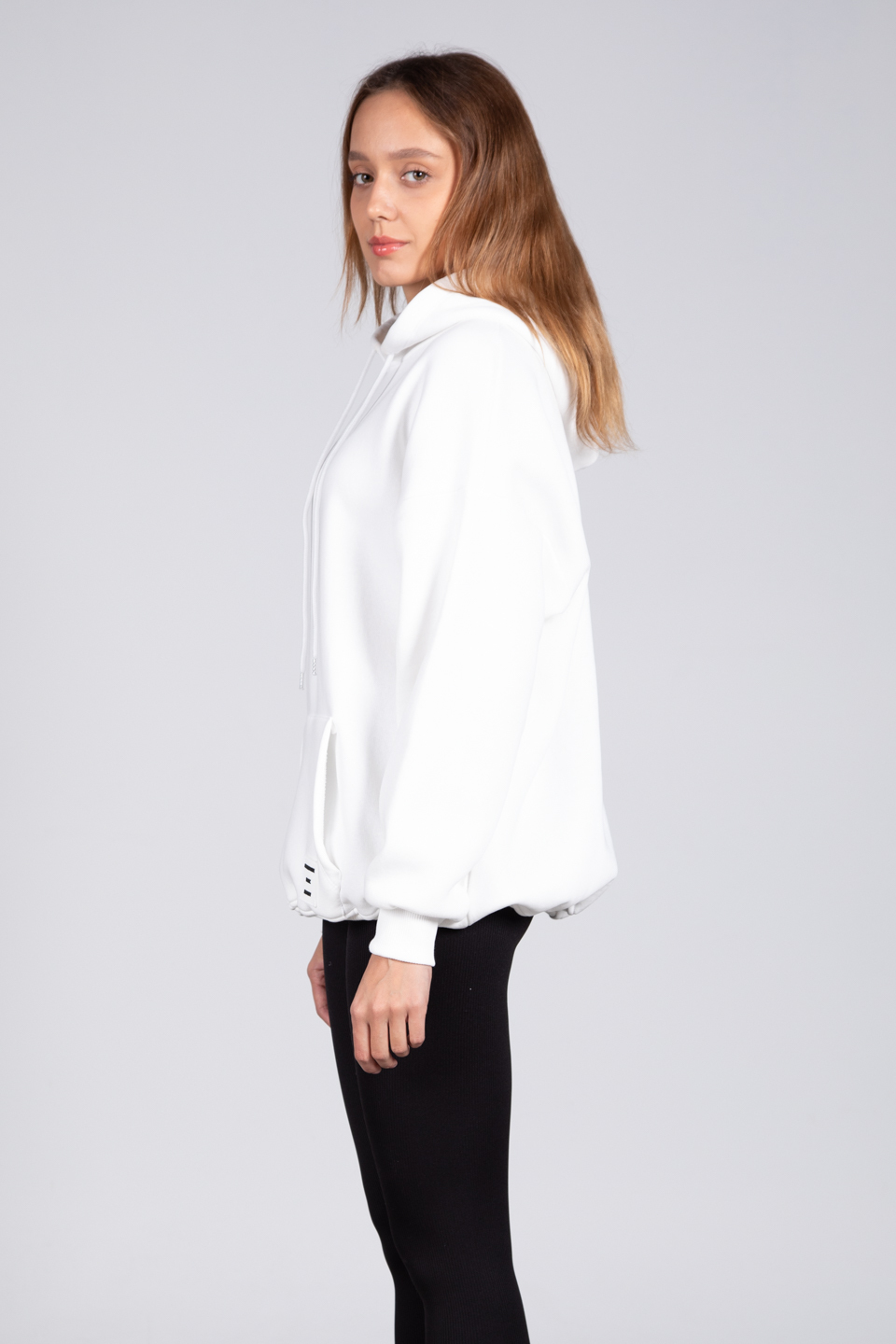 Oversize Kapüşonlu Sweatshirt - Ekru