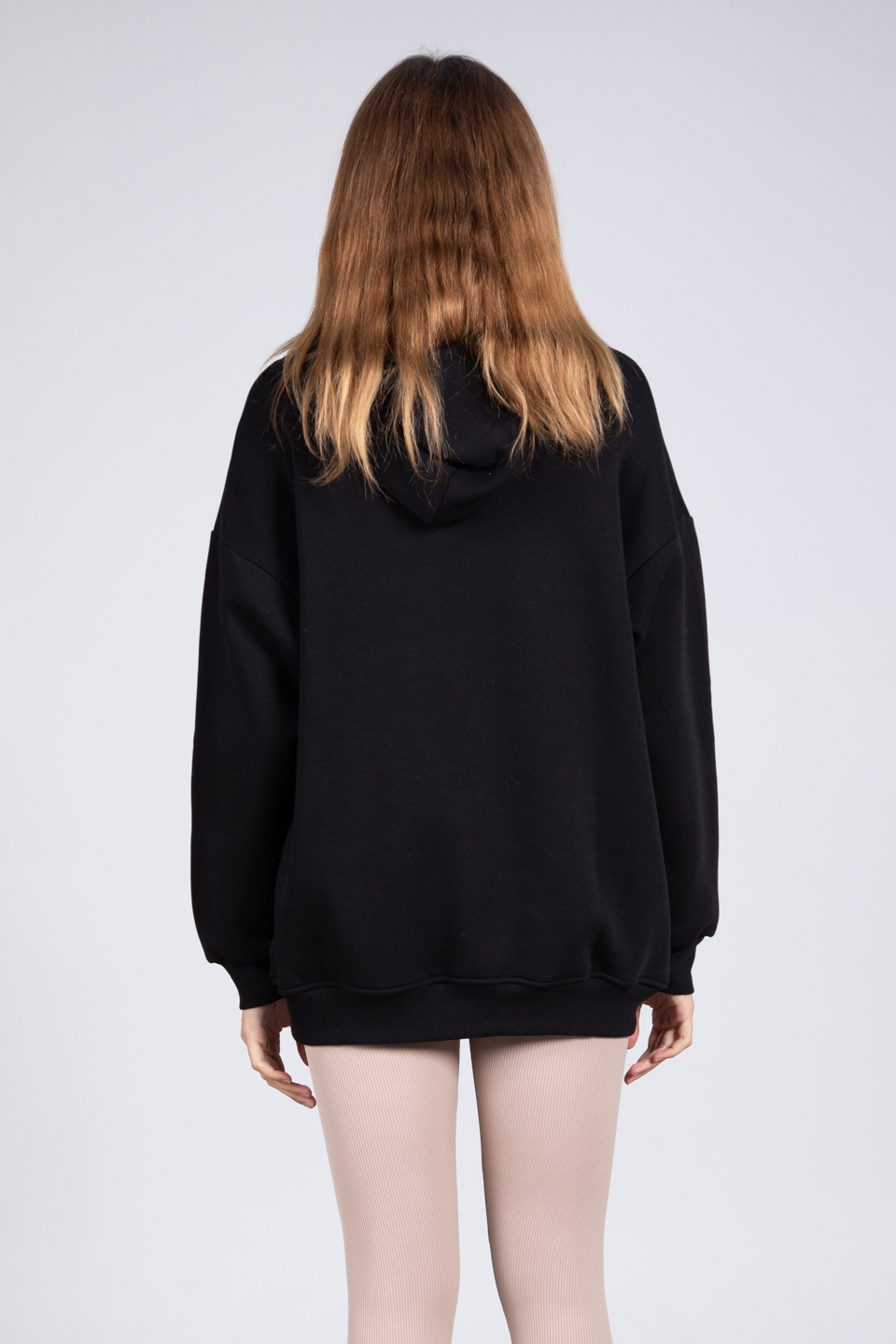 Oversize Kapüşonlu Sweatshirt - Siyah