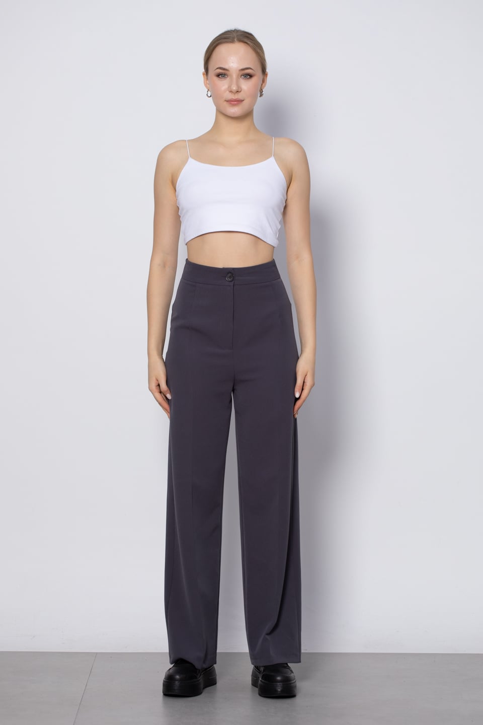 Oversize palazzo pantolon-3247 Antrasit