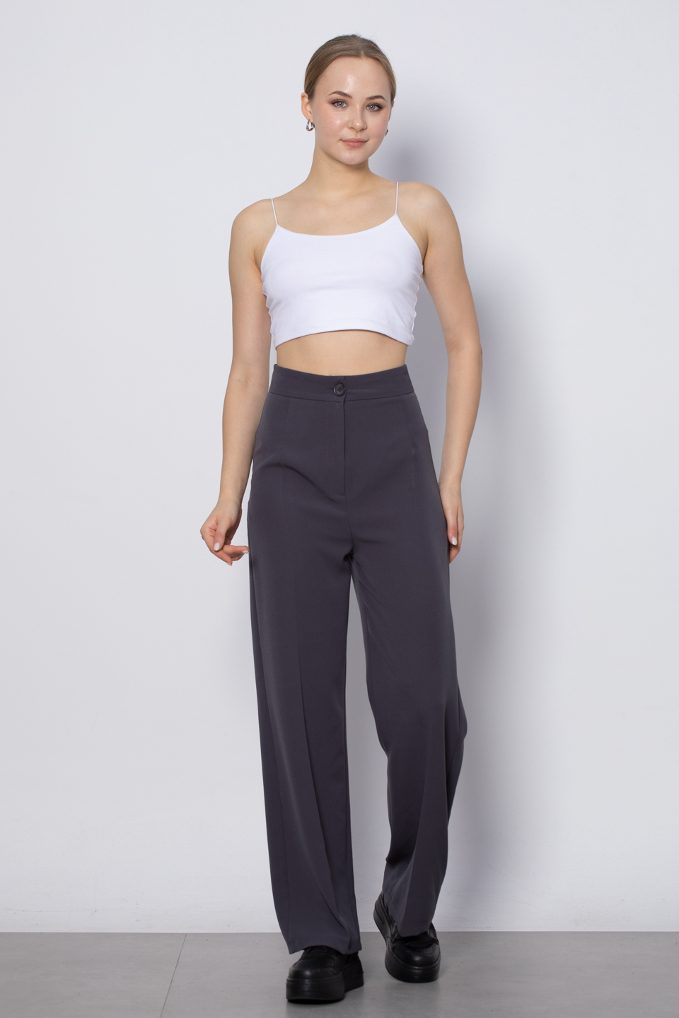Oversize palazzo pantolon-3247 Antrasit