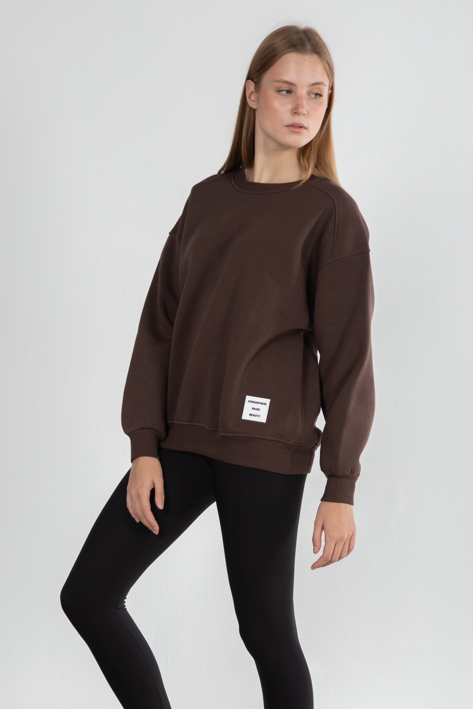 Oversize sweat-2958 Kahve