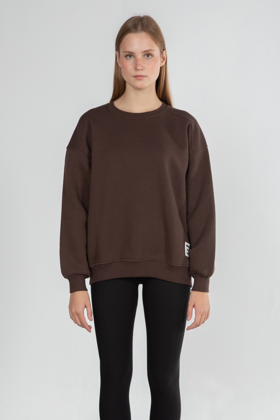 Oversize sweat-2958 Kahve