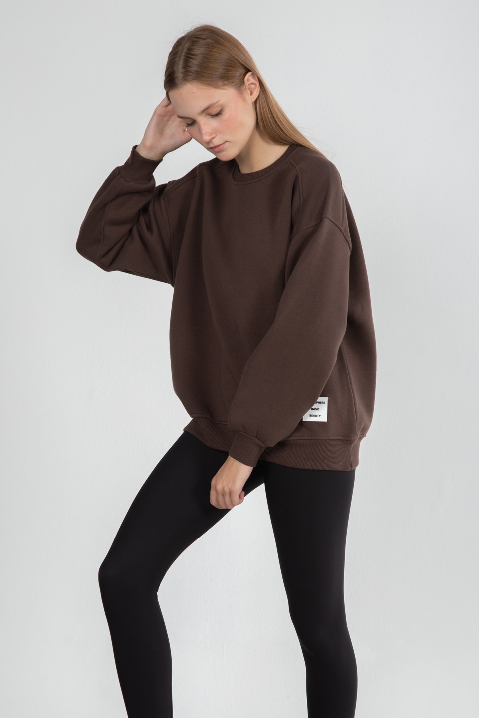 Oversize sweat-2958 Kahve