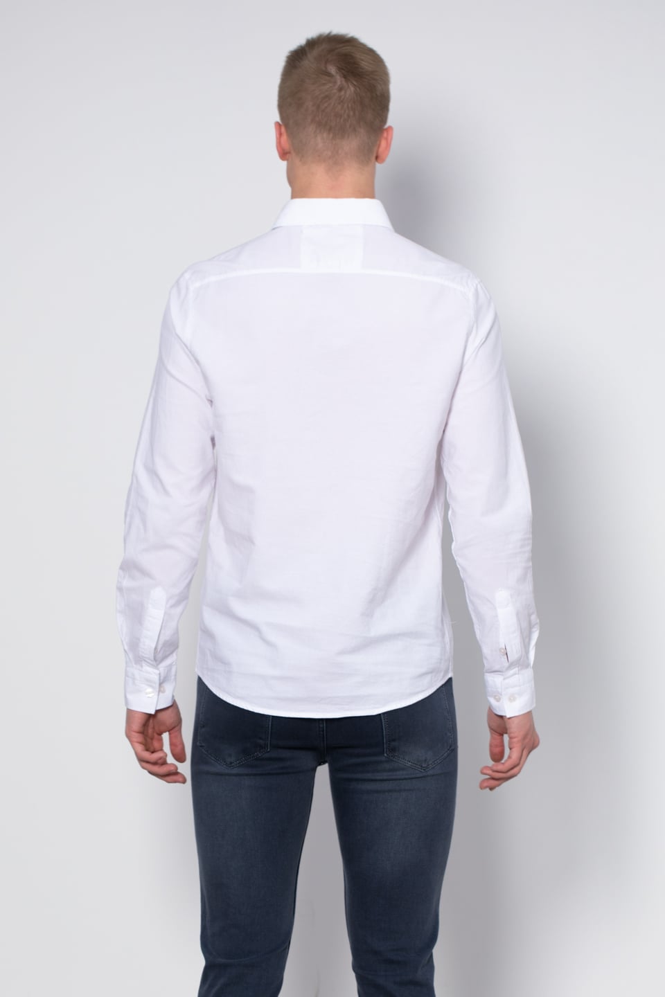 Oxford tek cep gömlek-12-4735 Beyaz