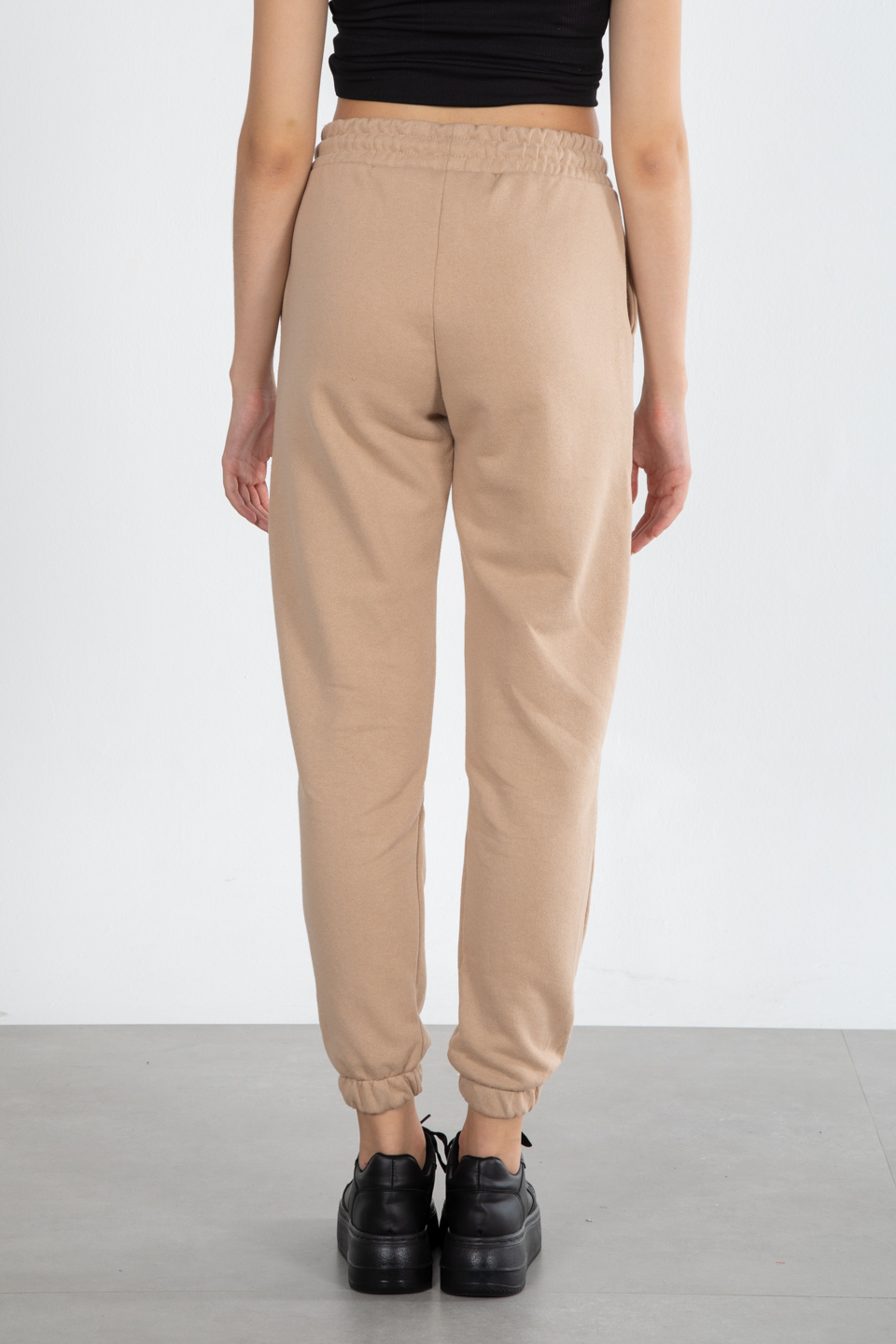 Paça lastikli eşofman altı-1031 Taş