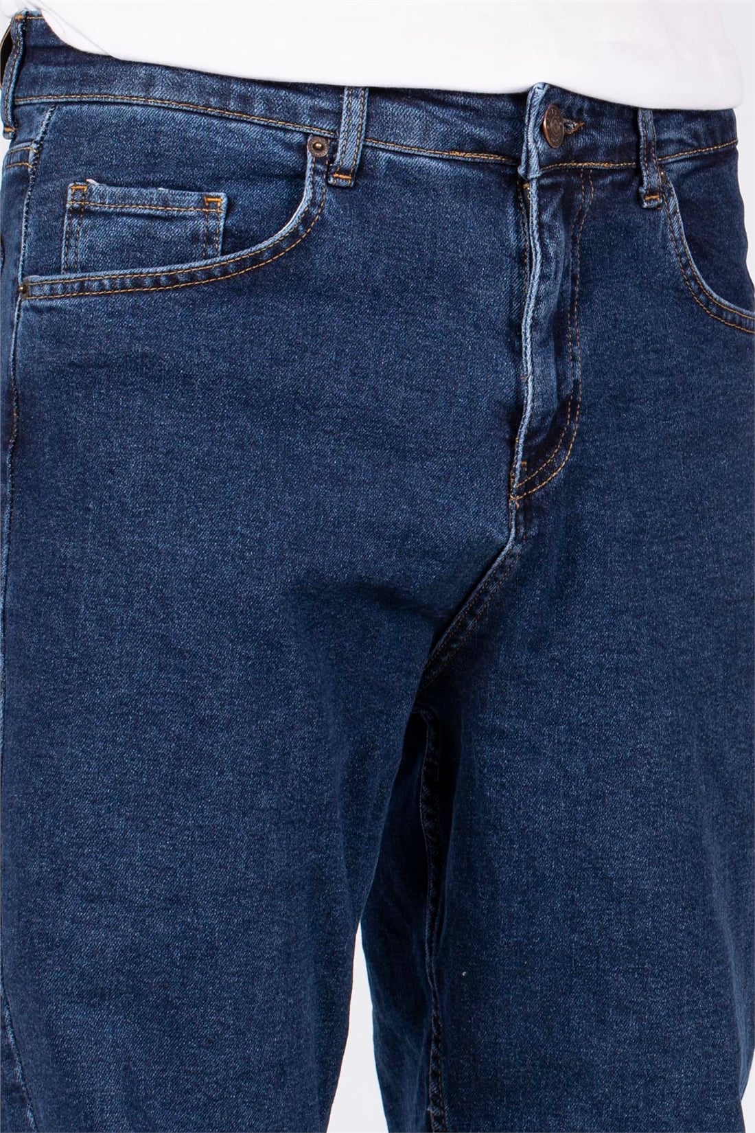Paça Lastikli Jean Pantolon-Koyu Mavi