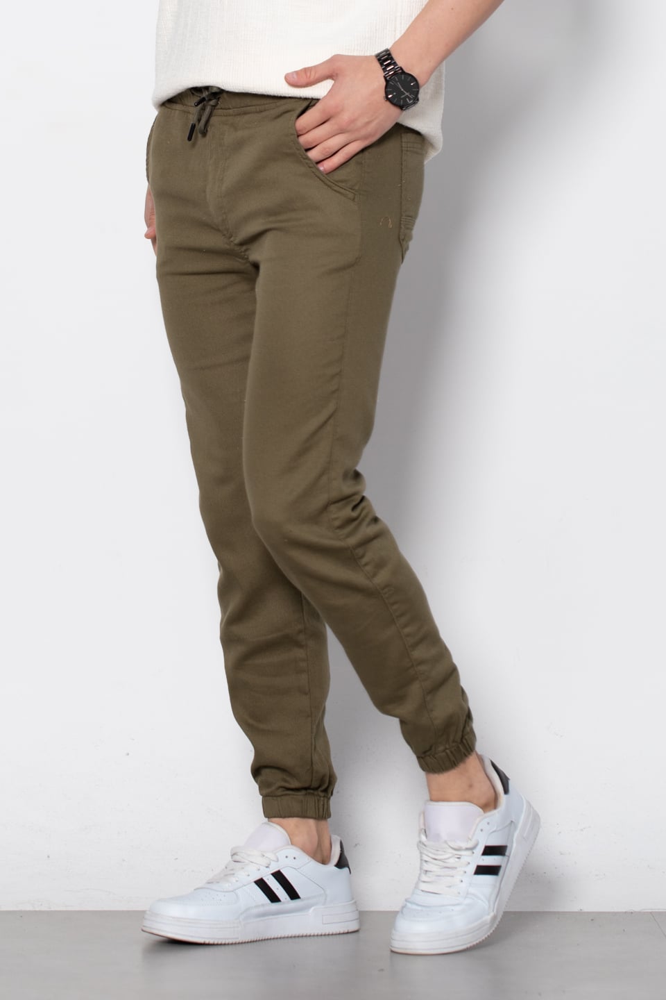 Paça lastikli jogger pantolon-5098 Haki
