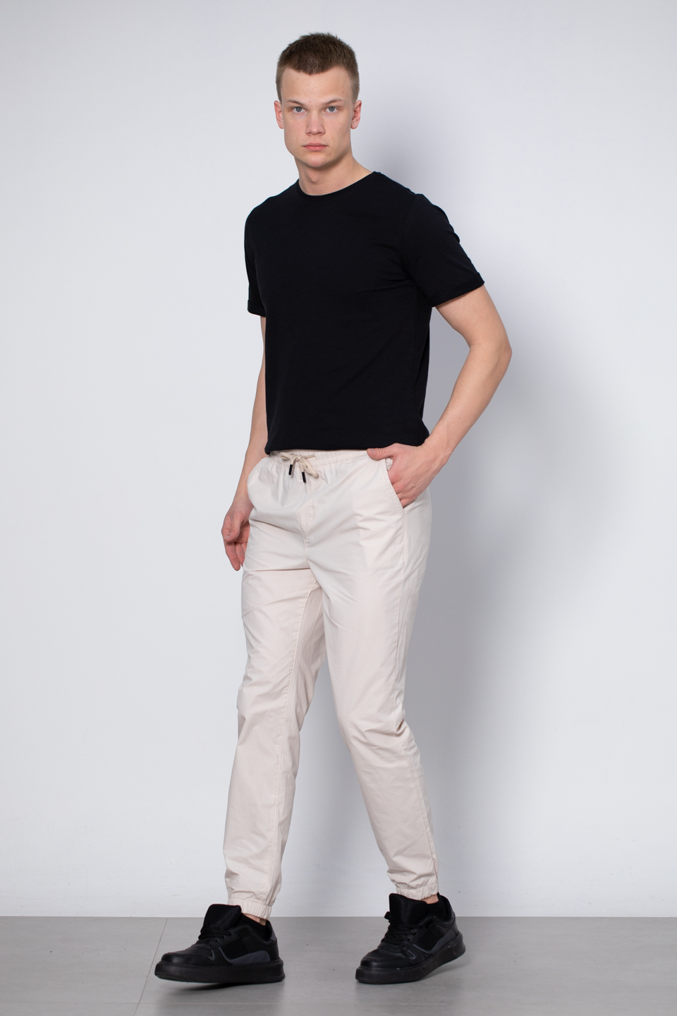 Paça lastikli pantolon-5008 Vizon