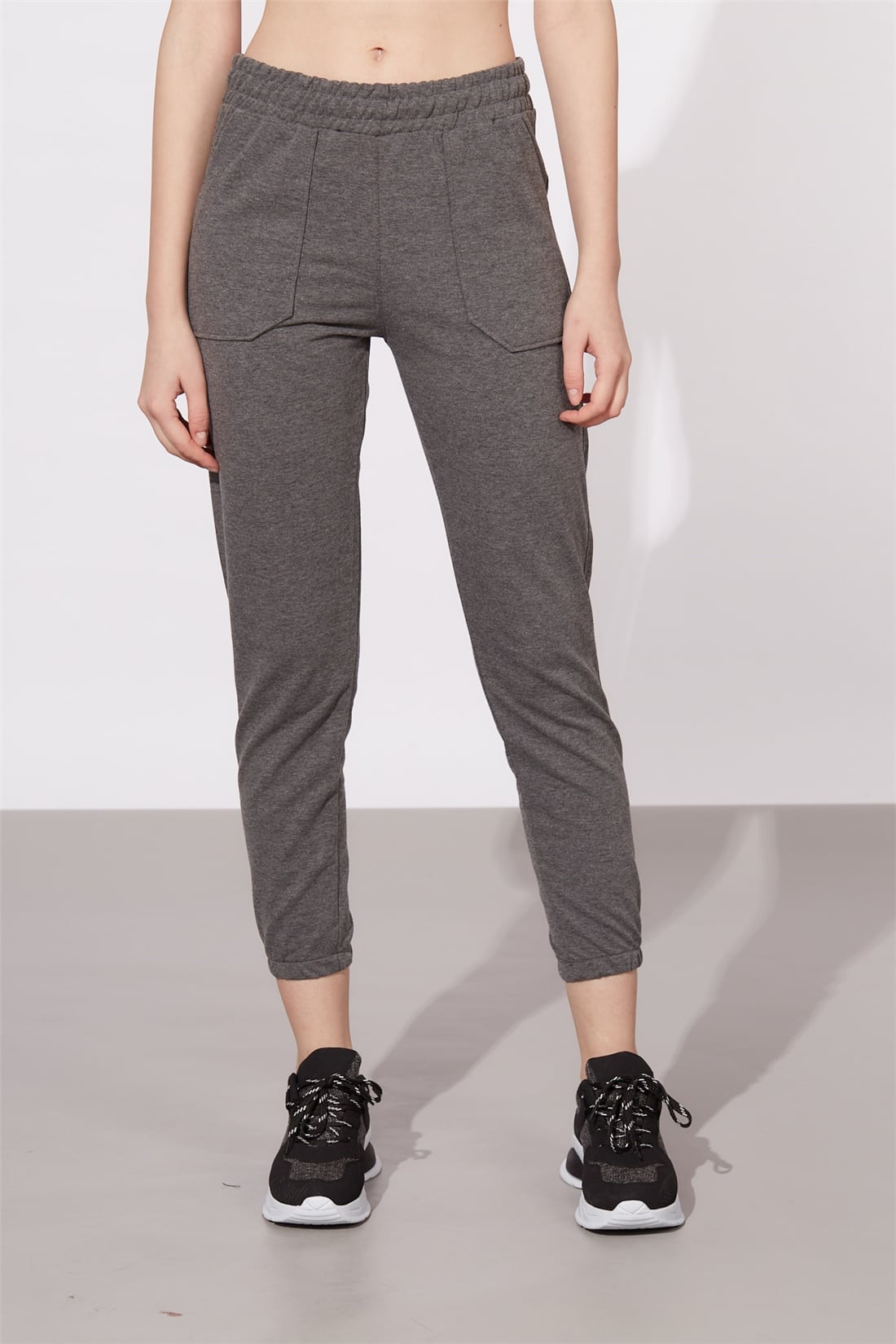 Paçası Lastikli Eşofman Altı-Antrasit