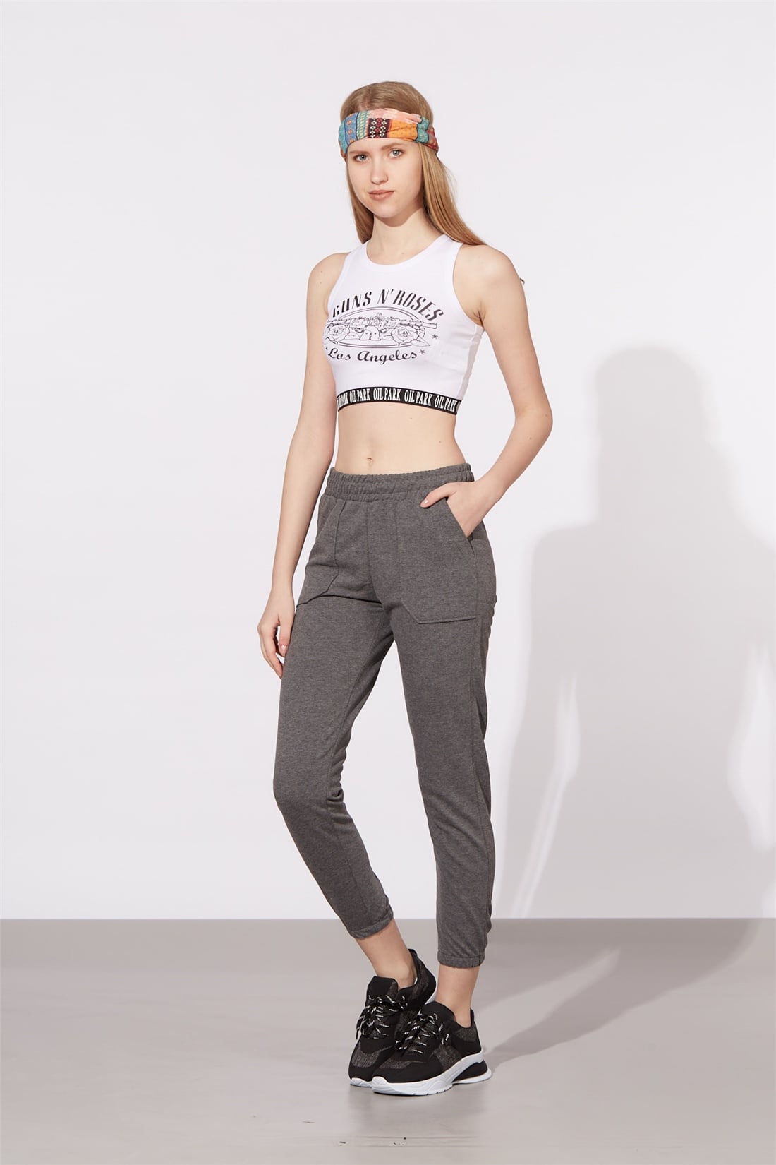 Paçası Lastikli Eşofman Altı-Antrasit