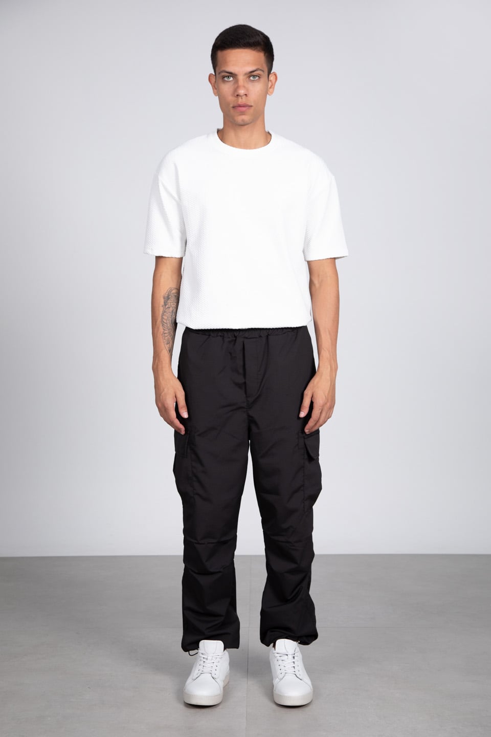 Paraşüt kargo baggy pantolon-1060 Siyah