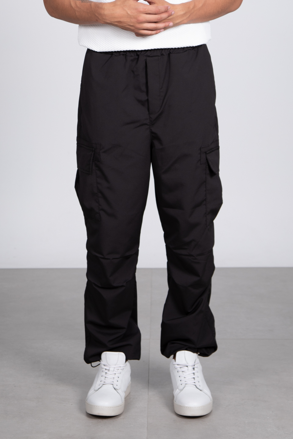 Paraşüt kargo baggy pantolon-1060 Siyah