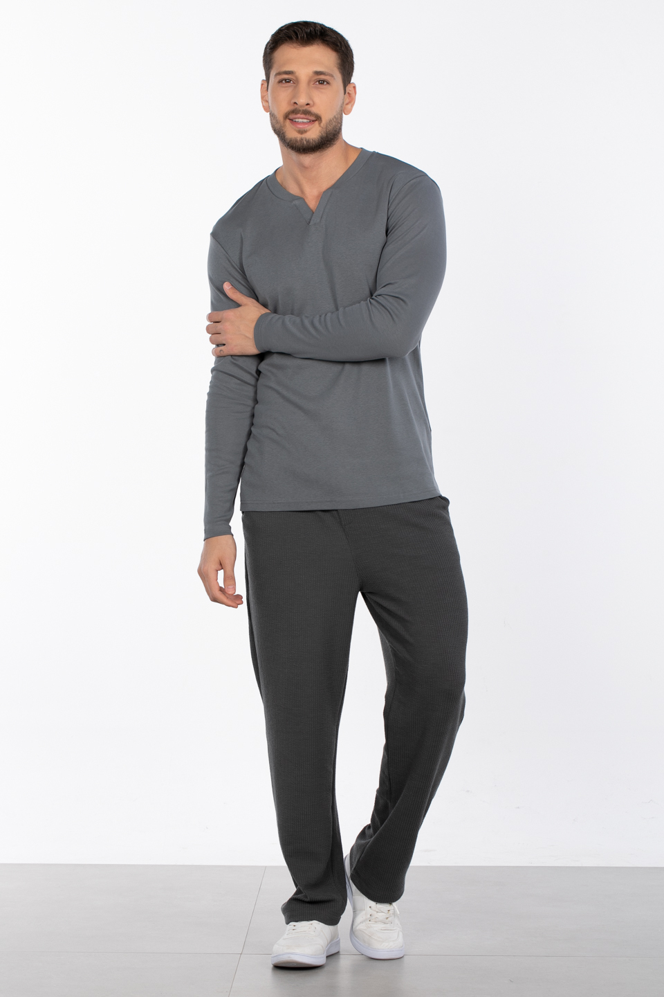 Patlı düğme detay sweat-5066 A.Haki