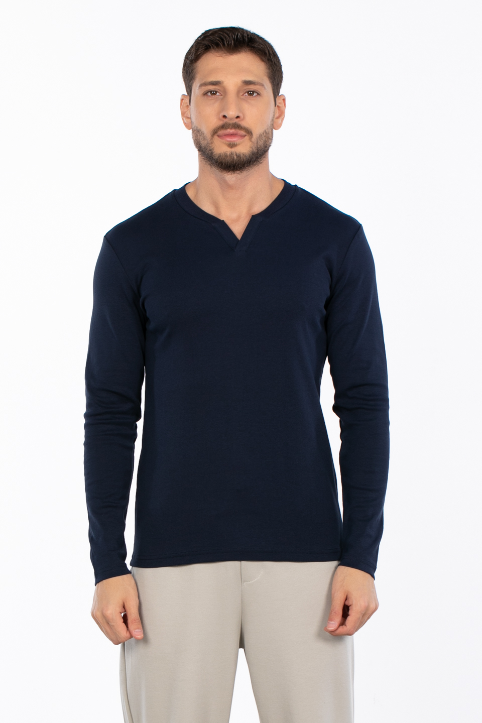 Patlı düğme detay sweat-5066 İndigo