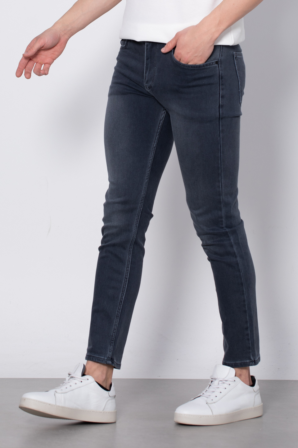 PAUL Slim fit pantolon-2220 Gri