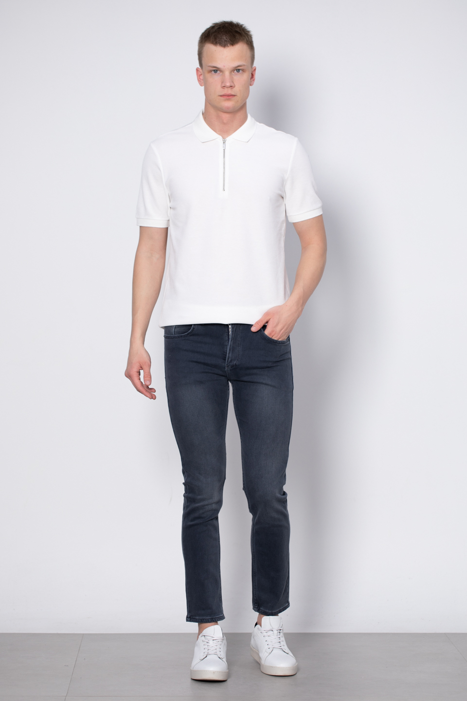 PAUL Slim fit pantolon-2220 Gri