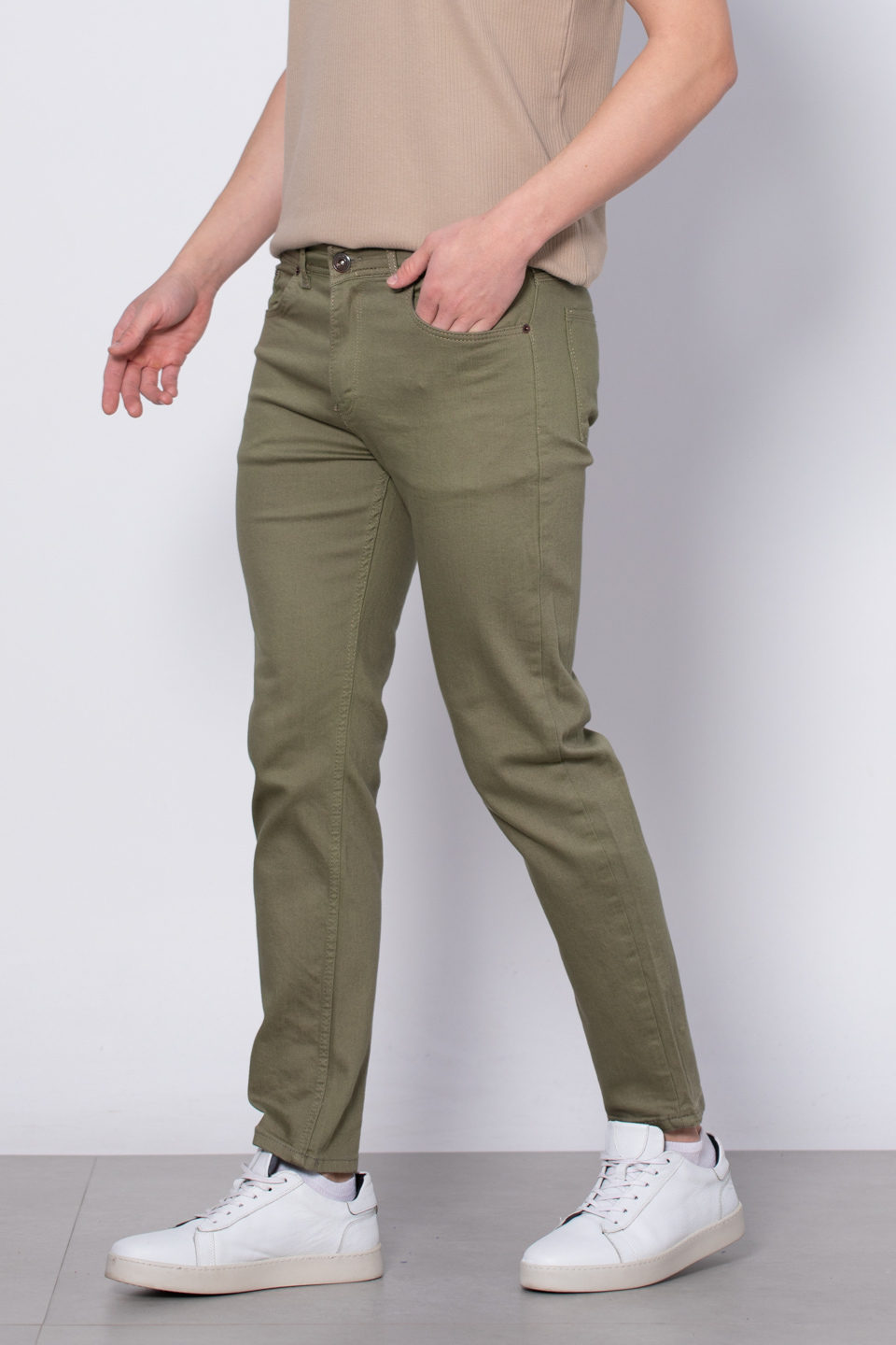 PAUL Slim fit pantolon-5116 Haki
