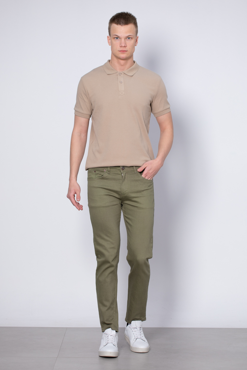 PAUL Slim fit pantolon-5116 Haki