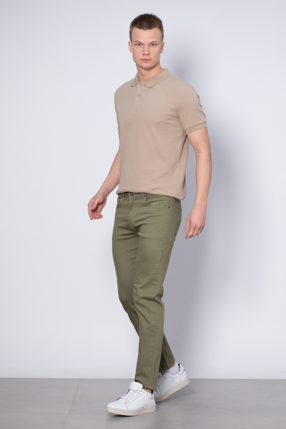 PAUL Slim fit pantolon-5116 Haki