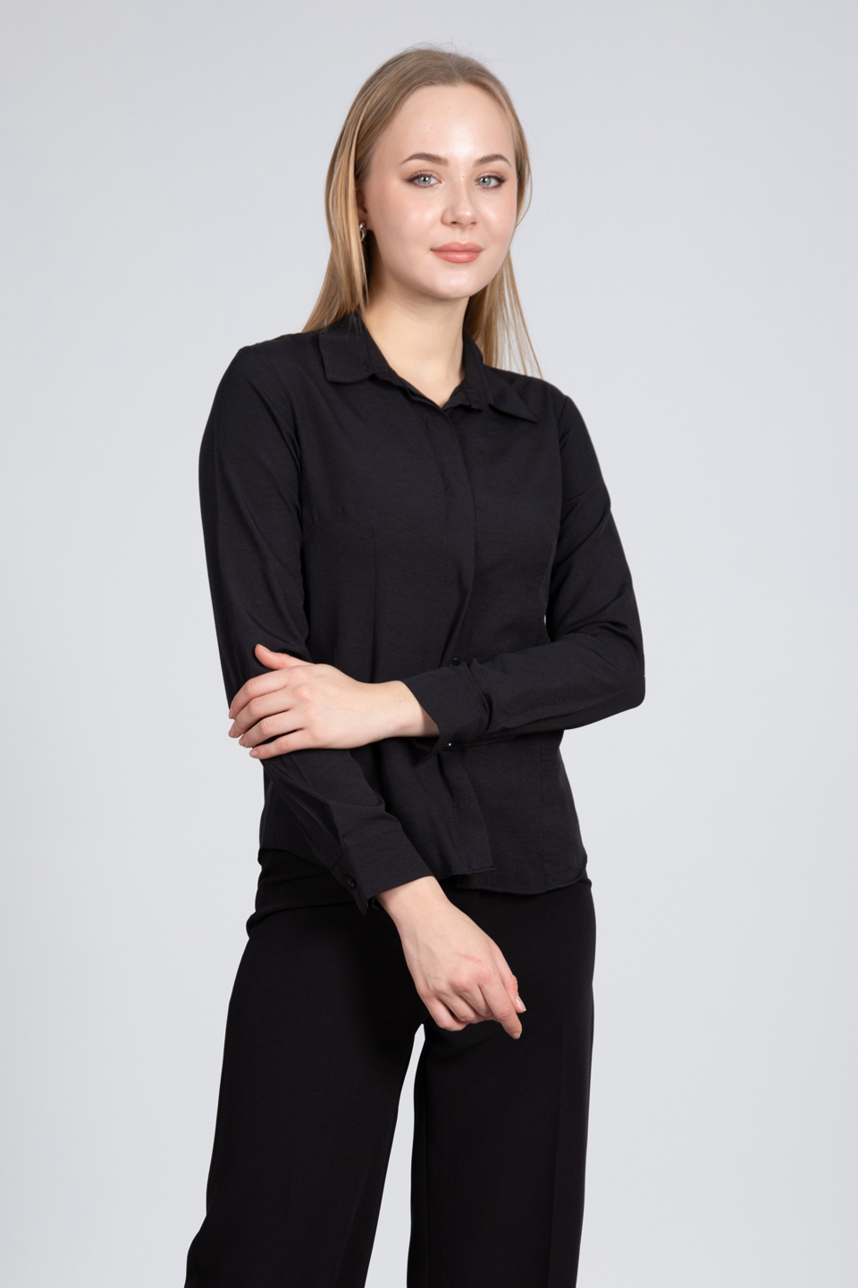 Pensli fit gömlek-7423 Siyah