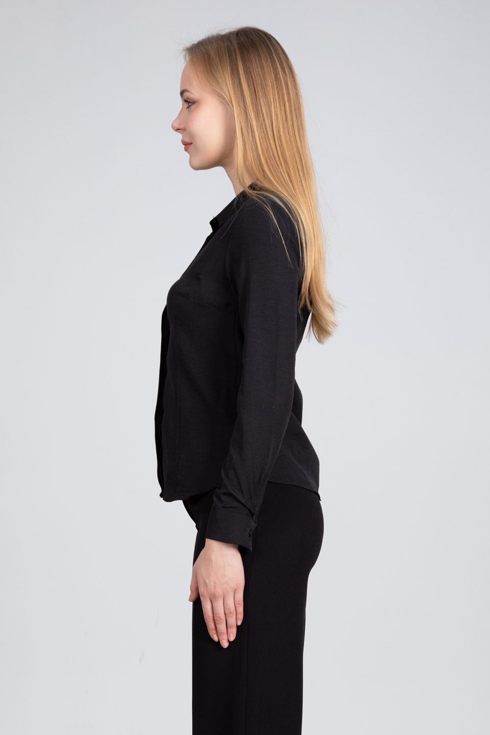 Pensli fit gömlek-7423 Siyah
