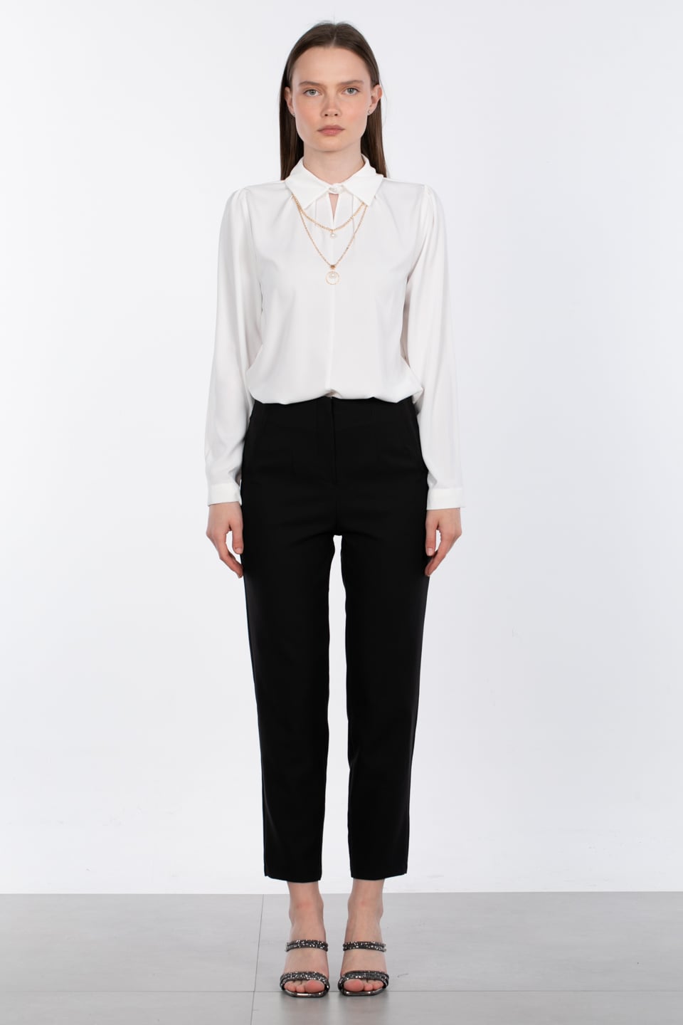 Pensli Kumaş Pantolon - Siyah